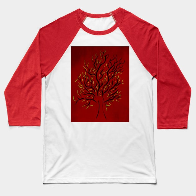 Fire Tree Baseball T-Shirt by ArtsyPieces